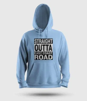 Straight outta ecr men/unisex hoodie in baby blue color