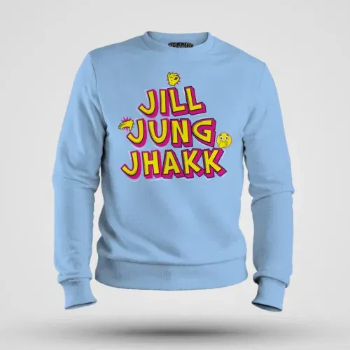 Jill jung jhakk men/unisex sweatshirt in baby blue color