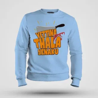 Vettina thala yenaku men/unisex sweatshirt in baby blue color