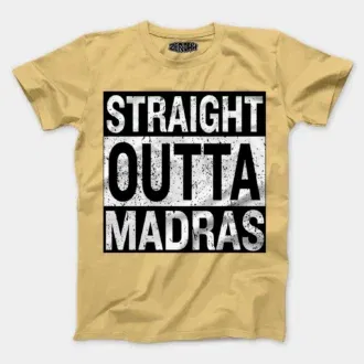 Straight outta madras men/unisex t-shirt in beige color