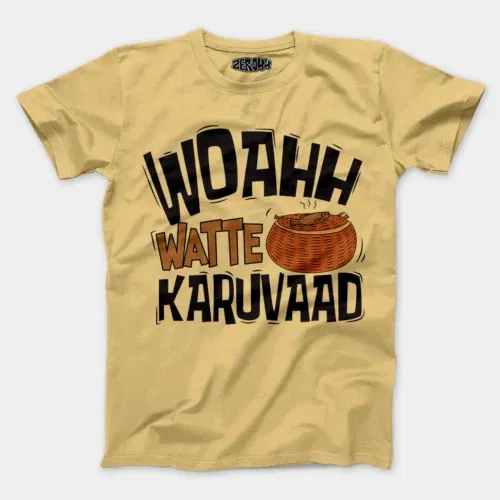 Woahh!! Watte karuvaad men/unisex t-shirt in beige color