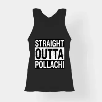 Straight outta pollachi women's tank top in black color