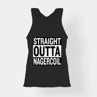 Straight outta nagercoil women's tank top in black color