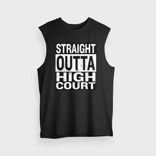 Straight outta high court men/unisex tank top in black color