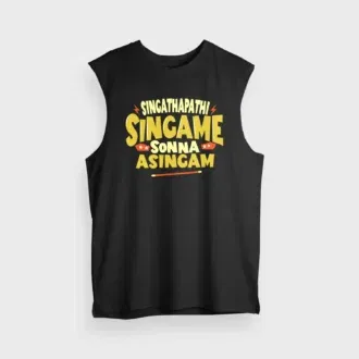 Singathapathi singame sunna asingam men/unisex tank top in black color