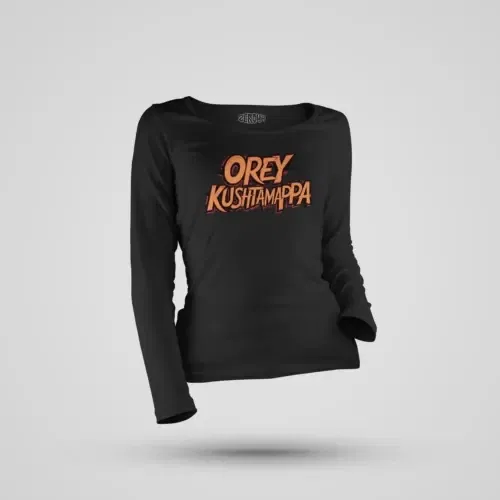 Ore kushtamappa women's long sleeve t-shirt in black color