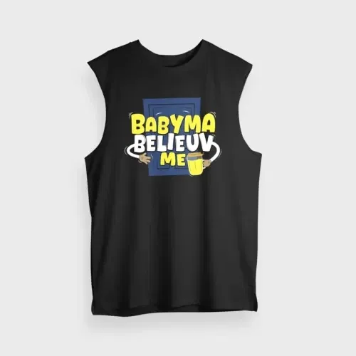 Babyma belieuv me men/unisex tank top in black color