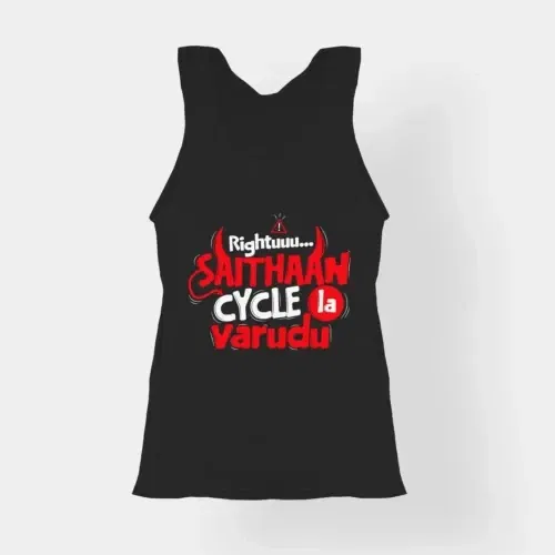 Rightuuu.. Saithaan cycle la varudhu women's tank top in black color