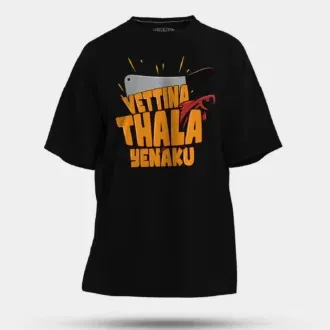 Vettina thala yenaku men/unisex oversized t-shirt in black color