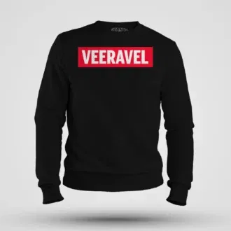 Veeravel men/unisex sweatshirt in black color