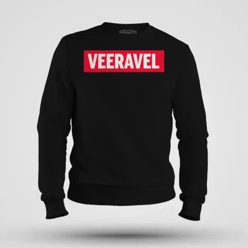 Veeravel men/unisex sweatshirt in black color