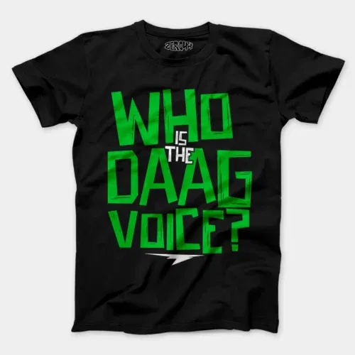 Who is the daag voice men/unisex t-shirt in black color