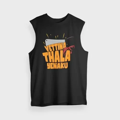 Vettina thala yenaku men/unisex tank top in black color