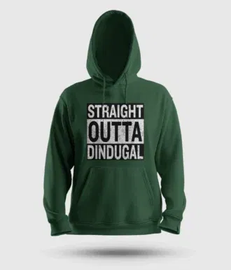 Straight outta dindugal men/unisex hoodie in bottle green color