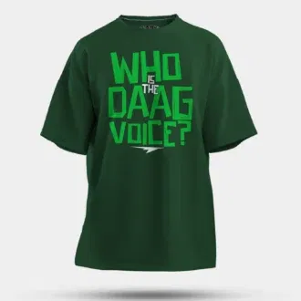 Who is the daag voice men/unisex oversized t-shirt in bottle green color