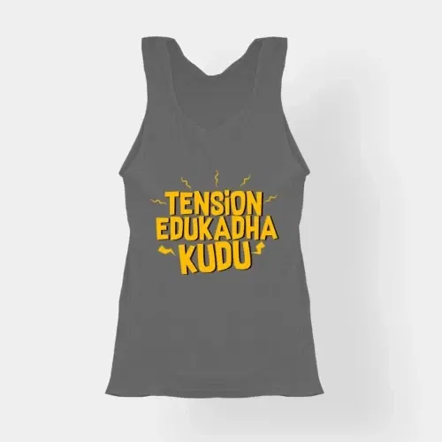 Tension edukadha kudu women's tank top in charcoal melange color