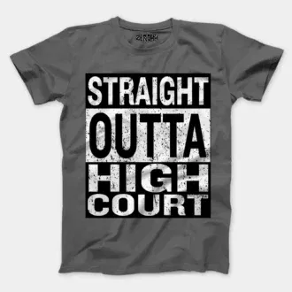 Straight outta high court men/unisex t-shirt in charcoal melange color