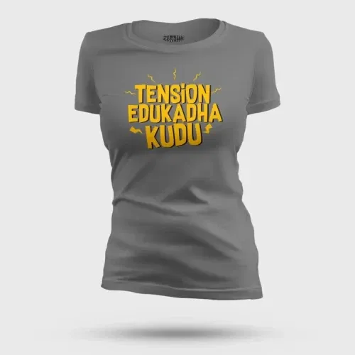 Tension edukadha kudu women's t-shirt in charcoal melange color