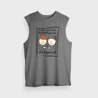 Iam yuvar best friend men/unisex tank top in charcoal melange color