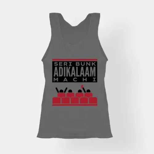 Seri bunk adikalaam machi women's tank top in charcoal melange color