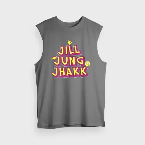 Jill jung jhakk men/unisex tank top in charcoal melange color