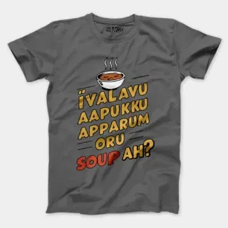 Ivalavu aapukku apparum oru soup ah? Men/unisex t-shirt in charcoal melange color