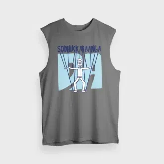 Sodhikkaraangada men/unisex tank top in charcoal melange color