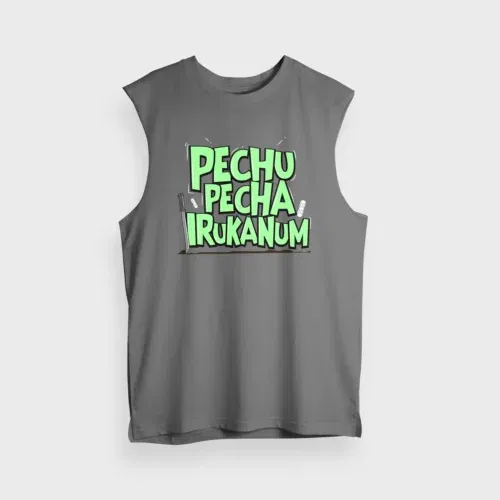 Pechu pecha irrukanum men/unisex tank top in charcoal melange color