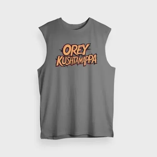 Ore kushtamappa men/unisex tank top in charcoal melange color