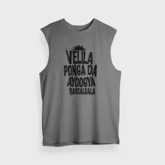 Velila ponga da ayoogya rascalgala men/unisex tank top in charcoal melange color