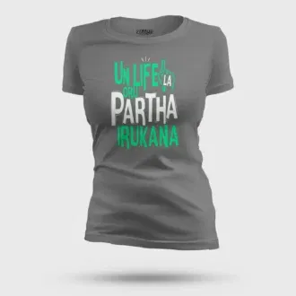 Un life la oru partha irukana women's t-shirt in charcoal melange color