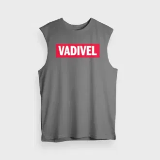 Vadivel men/unisex tank top in charcoal melange color