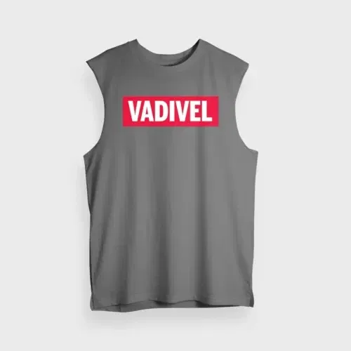 Vadivel men/unisex tank top in charcoal melange color