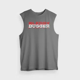 Bleddy bugger men/unisex tank top in charcoal melange color