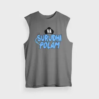 Va surudhi polam men/unisex tank top in charcoal melange color