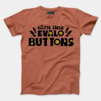 Satte mele evalo buttons men/unisex t-shirt in copper color