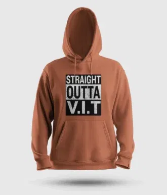 Straight outta vit men/unisex hoodie in coral color