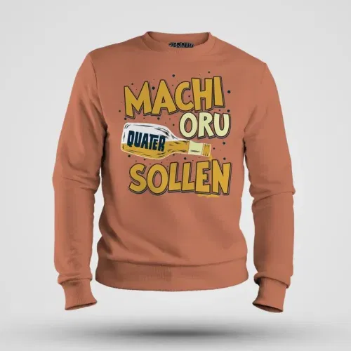 Machi oru quater sollen men/unisex sweatshirt in coral color