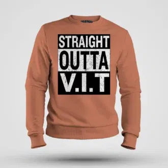 Straight outta vit men/unisex sweatshirt in coral color