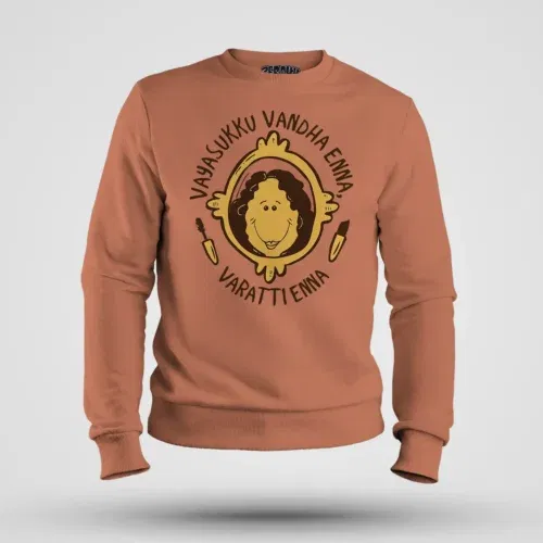 Vayasuku vantha enna varati enna men/unisex sweatshirt in coral color