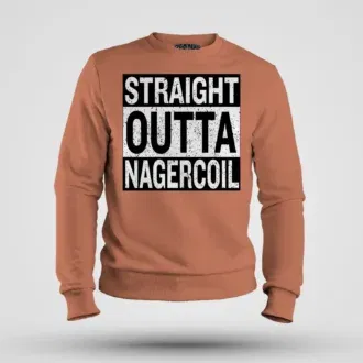 Straight outta nagercoil men/unisex sweatshirt in coral color