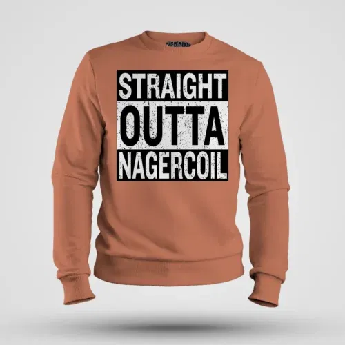 Straight outta nagercoil men/unisex sweatshirt in coral color