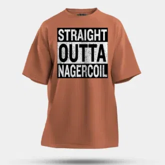 Straight outta nagercoil men/unisex oversized t-shirt in coral color