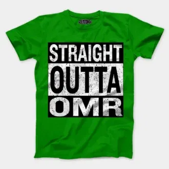 Straight outta omr men/unisex t-shirt in flag green color