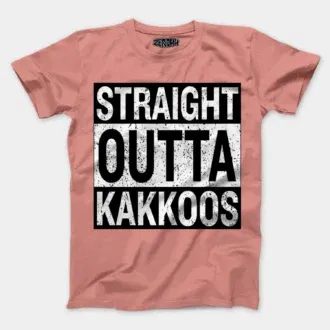 Straight outta kakkoos men/unisex t-shirt in flamingo color