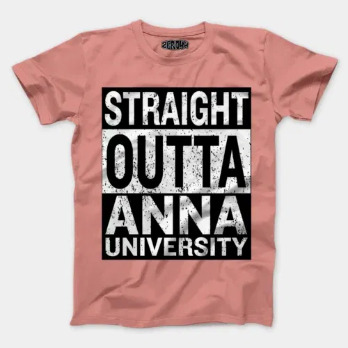 Straight outta anna university men/unisex t-shirt in flamingo color