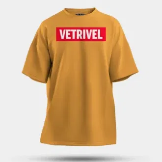 Vetrivel men/unisex oversized t-shirt in golden yellow color