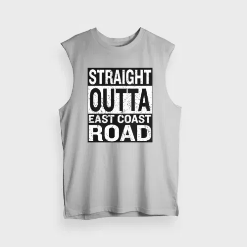 Straight outta ecr men/unisex tank top in grey melange color