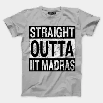 Straight outta iit madras men/unisex t-shirt in grey melange color