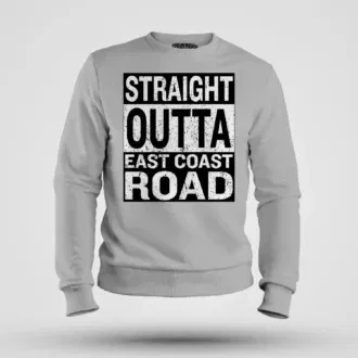 Straight outta ecr men/unisex sweatshirt in grey melange color